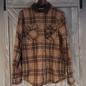 Roark Nordsman Heavyweight Flannel - Brown Plaid - Men’s XL with Elbow Patches